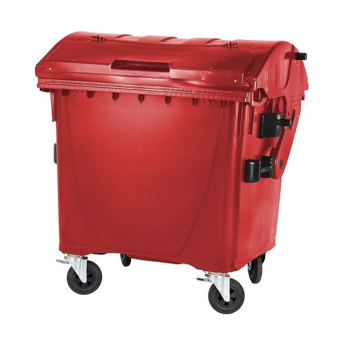 Plastový kontejner 1100 l červené víko ve víku
